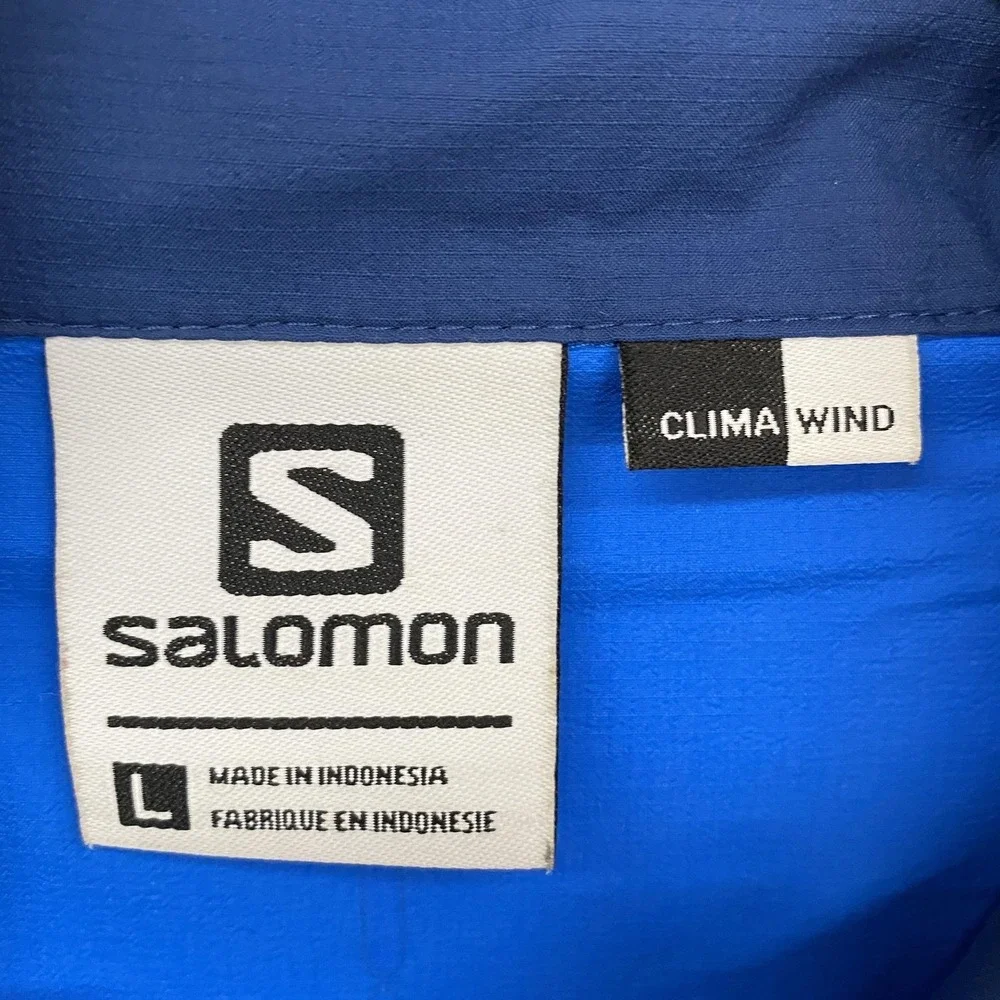 Salomon‎ Clima Wind Jacket Mens Large Blue Lightweight Running Full Zip